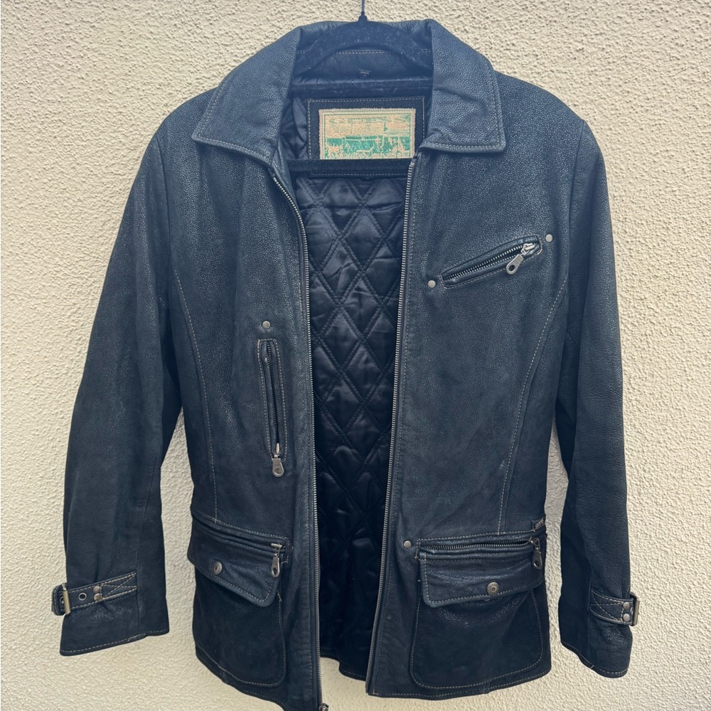 Guess Black Leather Jacket